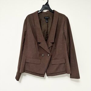 Ashley Stewart Chocolate Double-Breasted Blazer Vintage Women's Plus Size 20